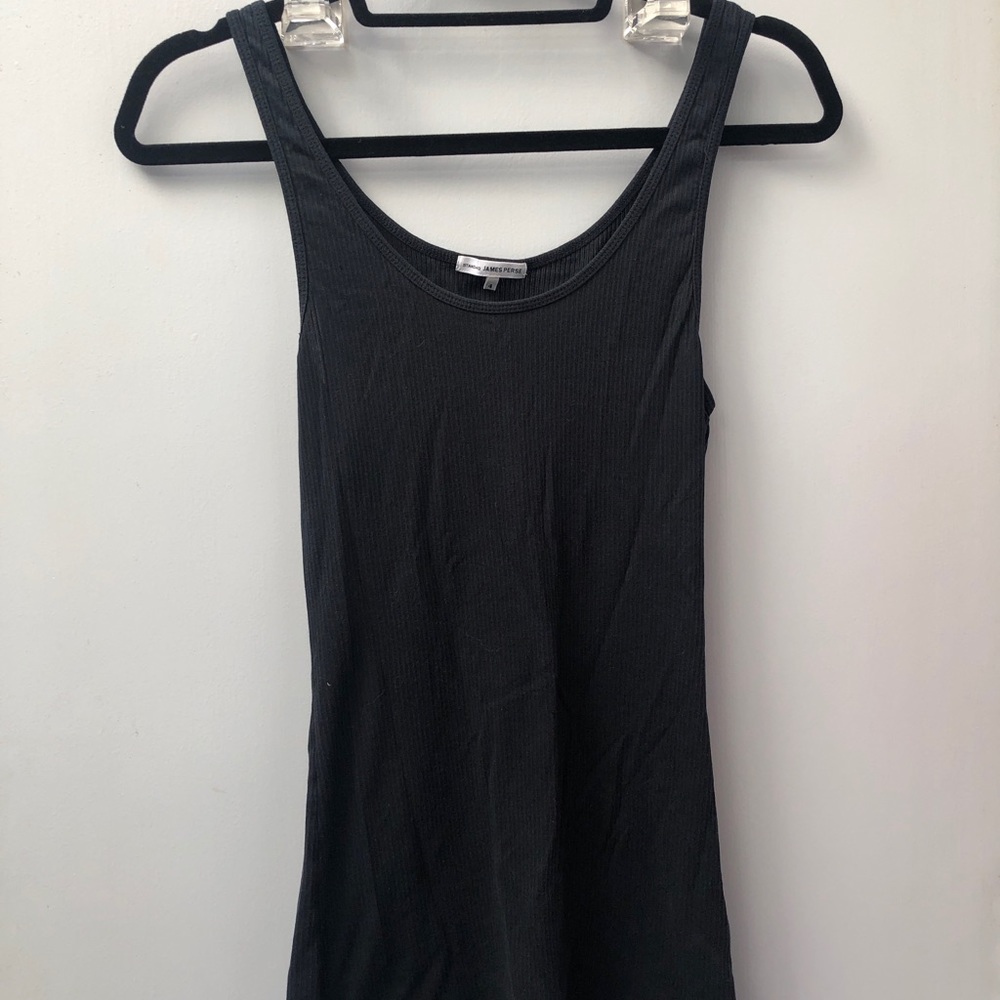 James Perse sz 4 black ribbed tank top